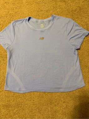 New Balance Women's Powder Blue Short Sleeve Athletic Tee